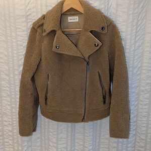 Light Brown Teddy Motorcycle Jacket